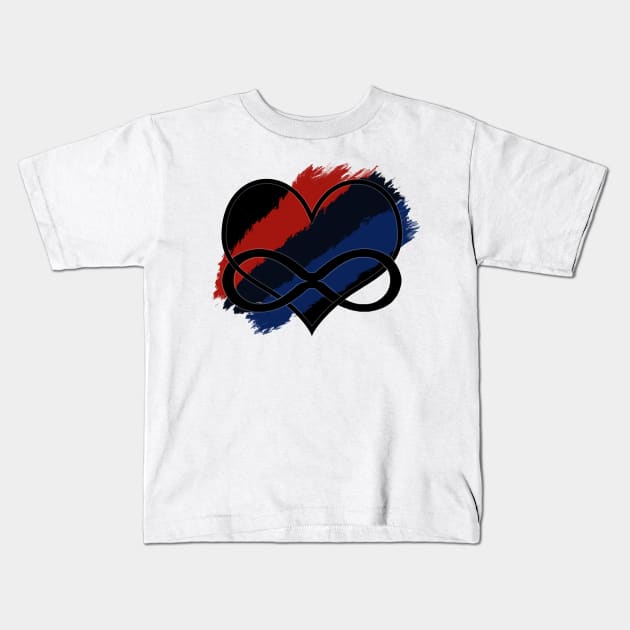 Polyam Heart Kids T-Shirt by nochi